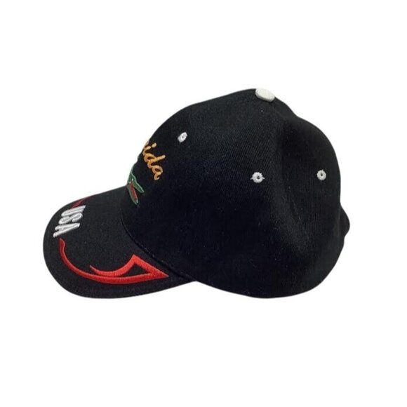 Florida Alligator Embroidered Hat USA Bill Snapback Cap Black - Picture 2 of 5